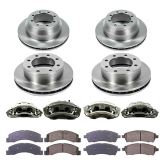 Callahan Brake Parts® - Plain Front and Rear Brake Kit with Calipers