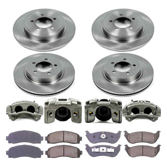 Callahan Brake Parts® - Plain Front and Rear Brake Kit with Calipers