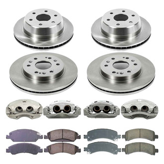 Callahan Brake Parts® - Plain Front and Rear Brake Kit with Calipers
