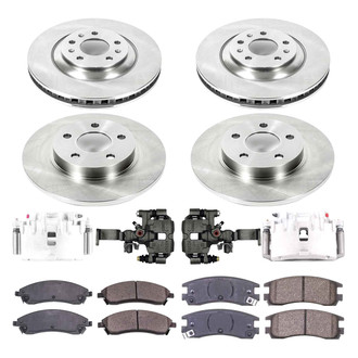 Callahan Brake Parts® - Plain Front and Rear Brake Kit with Calipers