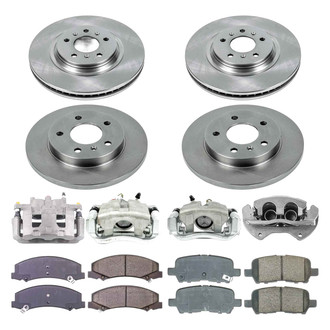 Callahan Brake Parts® - Plain Front and Rear Brake Kit with Calipers