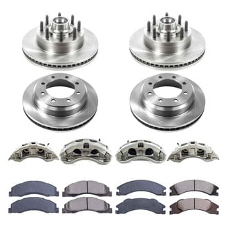 Callahan Brake Parts® - Plain Front and Rear Brake Kit with Calipers