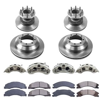 Callahan Brake Parts® - Plain Front and Rear Brake Kit with Calipers