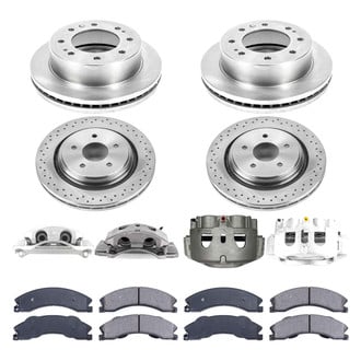 Callahan Brake Parts® - Plain Front and Rear Brake Kit with Calipers