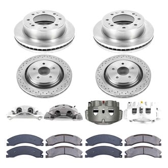 Callahan Brake Parts® - Plain Front and Rear Brake Kit with Calipers