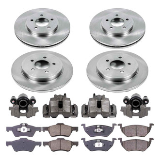 Callahan Brake Parts® - Plain Front and Rear Brake Kit with Calipers