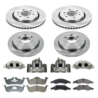 Callahan Brake Parts® - Plain Front and Rear Brake Kit with Calipers