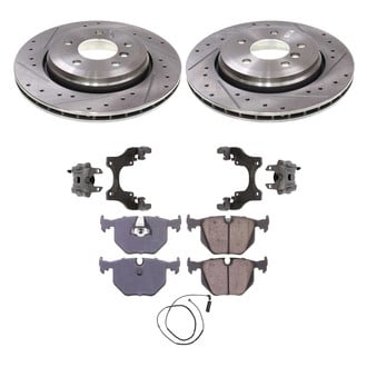 Callahan Brake Parts® - Drilled and Slotted Rear Brake Kit with Calipers
