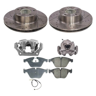 Callahan Brake Parts® - Drilled and Slotted Front Brake Kit with Calipers