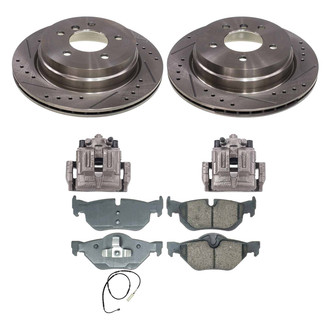 Callahan Brake Parts® - Drilled and Slotted Rear Brake Kit with Calipers