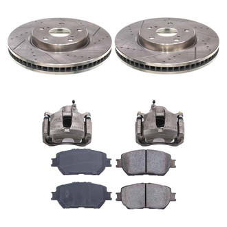 Callahan Brake Parts® - Drilled & Slotted Brake Kit with Calipers