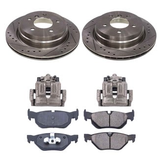 Callahan Brake Parts® - Drilled and Slotted Rear Brake Kit with Calipers