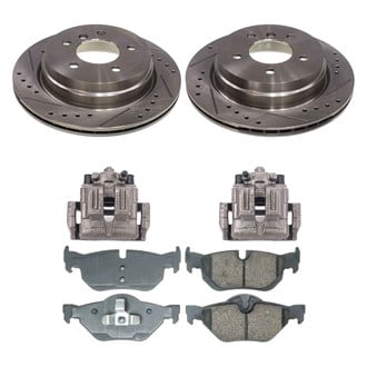 Callahan Brake Parts® - Drilled and Slotted Rear Brake Kit with Calipers