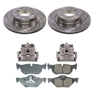 Callahan Brake Parts® - Drilled and Slotted Rear Brake Kit with Calipers