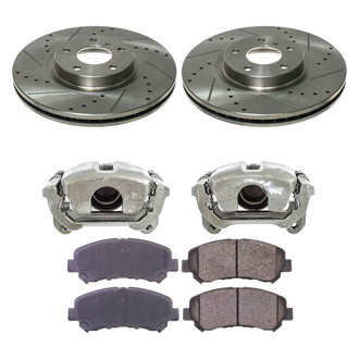 Callahan Brake Parts® - Drilled & Slotted Brake Kit with Calipers