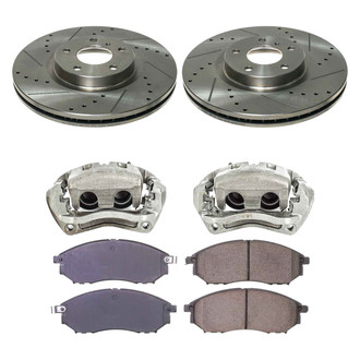 Callahan Brake Parts® - Drilled and Slotted Front Brake Kit with Calipers