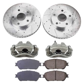 Callahan Brake Parts® - Drilled and Slotted Front Brake Kit with Calipers