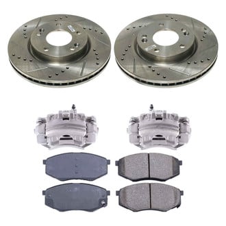 Callahan Brake Parts® - Drilled & Slotted Brake Kit with Calipers