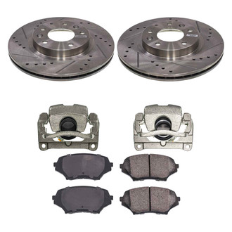 Callahan Brake Parts® - Drilled and Slotted Front Brake Kit with Calipers