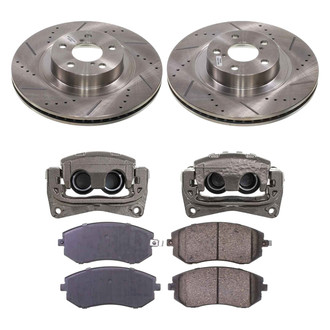 Callahan Brake Parts® - Drilled and Slotted Front Brake Kit with Calipers
