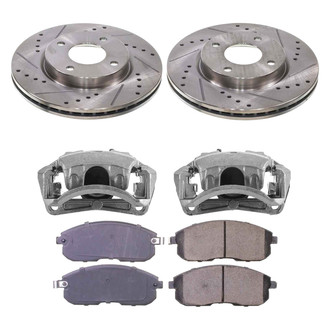 Callahan Brake Parts® - Drilled and Slotted Front Brake Kit with Calipers