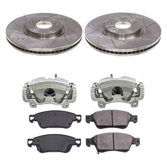 Callahan Brake Parts® - Drilled and Slotted Front Brake Kit with Calipers