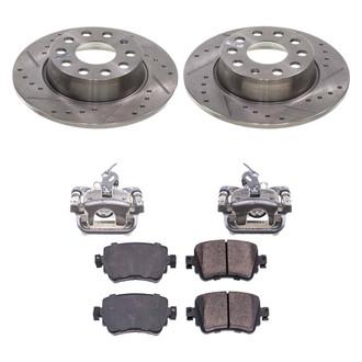 Callahan Brake Parts® - Drilled & Slotted Brake Kit with Calipers