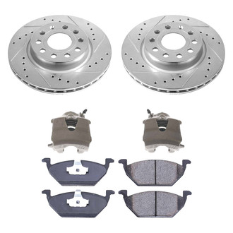 Callahan Brake Parts® - Drilled and Slotted Front Brake Kit with Calipers