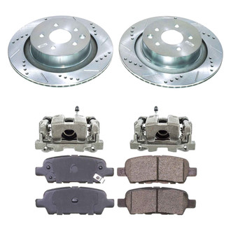 Callahan Brake Parts® - Drilled and Slotted Rear Brake Kit with Calipers