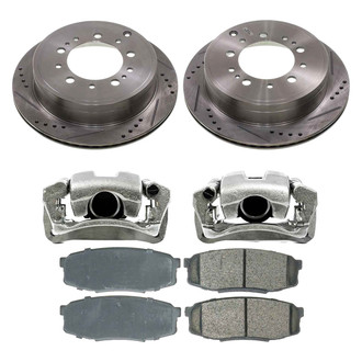 Callahan Brake Parts® - Drilled and Slotted Rear Brake Kit with Calipers