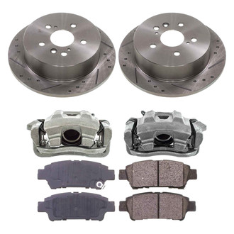 Callahan Brake Parts® - Drilled and Slotted Rear Brake Kit with Calipers