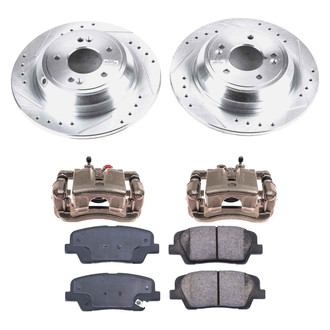 Callahan Brake Parts® - Drilled & Slotted Brake Kit with Calipers