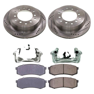 Callahan Brake Parts® - Drilled and Slotted Rear Brake Kit with Calipers
