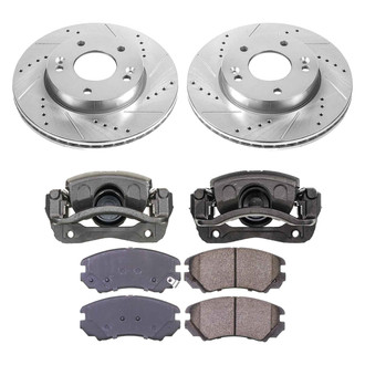 Callahan Brake Parts® - Drilled and Slotted Front Brake Kit with Calipers