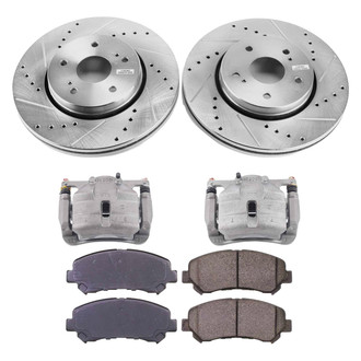 Callahan Brake Parts® - Drilled & Slotted Brake Kit with Calipers