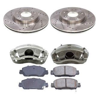 Callahan Brake Parts® - Drilled and Slotted Front Brake Kit with Calipers