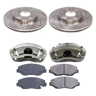 Callahan Brake Parts® - Drilled and Slotted Front Brake Kit with Calipers