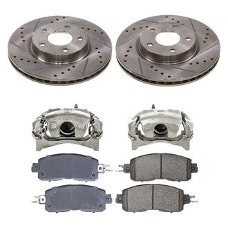 Callahan Brake Parts® - Drilled and Slotted Front Brake Kit with Calipers