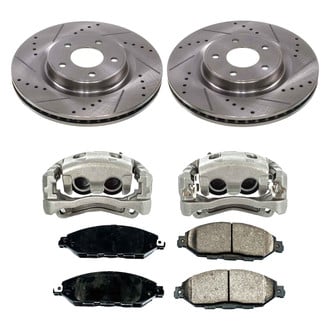 Callahan Brake Parts® - Drilled and Slotted Front Brake Kit with Calipers