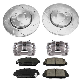 Callahan Brake Parts® - Drilled & Slotted Brake Kit with Calipers