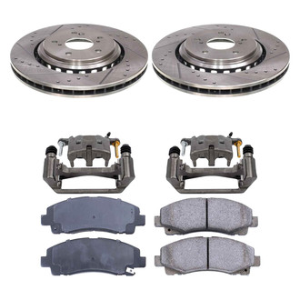 Callahan Brake Parts® - Drilled & Slotted Brake Kit with Calipers