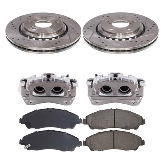 Callahan Brake Parts® - Drilled & Slotted Brake Kit with Calipers