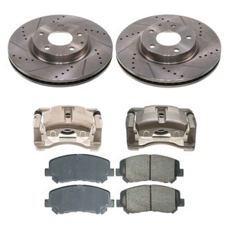 Callahan Brake Parts® - Drilled and Slotted Front Brake Kit with Calipers