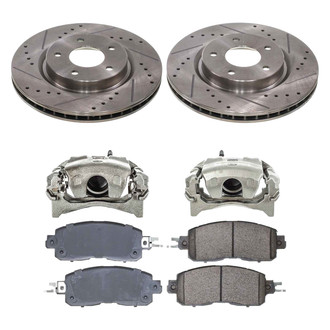 Callahan Brake Parts® - Drilled and Slotted Front Brake Kit with Calipers