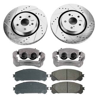 Callahan Brake Parts® - Drilled & Slotted Brake Kit with Calipers