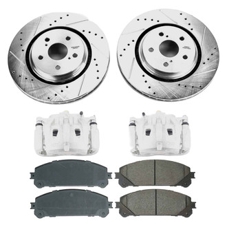 Callahan Brake Parts® - Drilled & Slotted Brake Kit with Calipers
