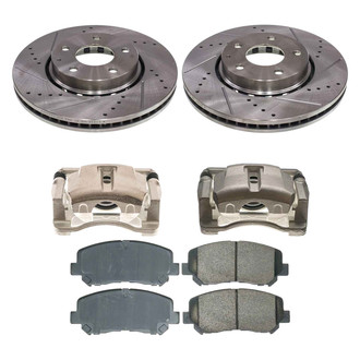 Callahan Brake Parts® - Drilled & Slotted Brake Kit with Calipers