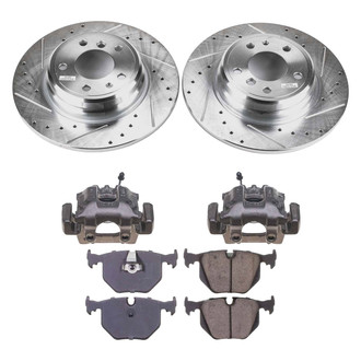 Callahan Brake Parts® - Drilled and Slotted Rear Brake Kit with Calipers
