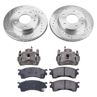 Callahan Brake Parts® - Drilled and Slotted Front Brake Kit with Calipers