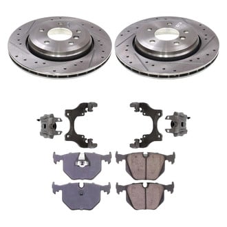 Callahan Brake Parts® - Drilled and Slotted Rear Brake Kit with Calipers